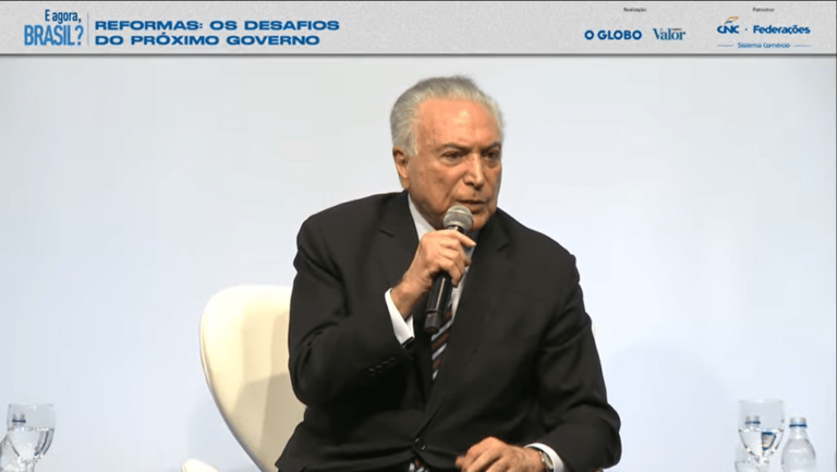 Defensor das reformas administrativa e tributária, Michel Temer sugere agenda política para combater as desigualdades