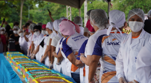 Fecomércio-RO participa da celebração dos 112 anos de Porto Velho com bolo de 112 metros e programação cultural