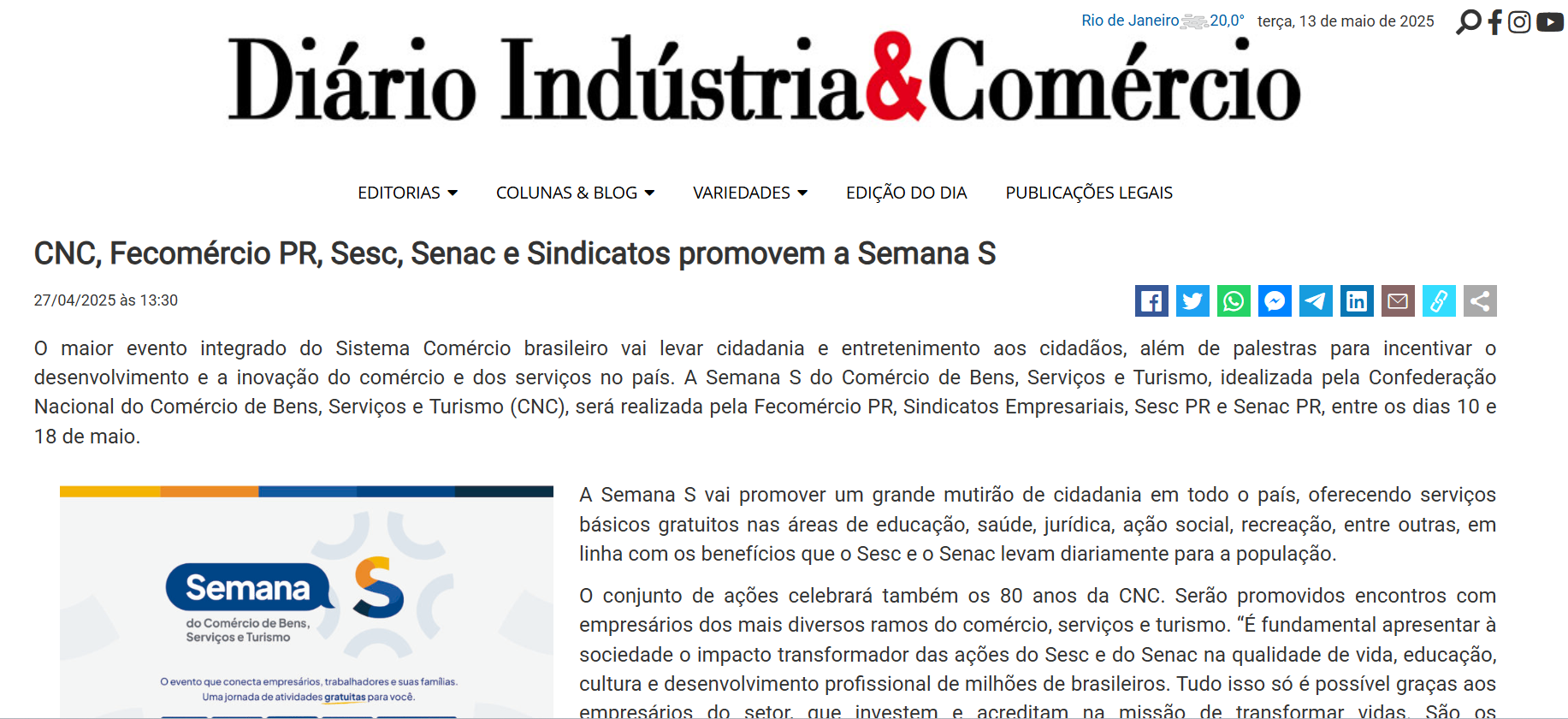 Diário Indústria & Comércio Online